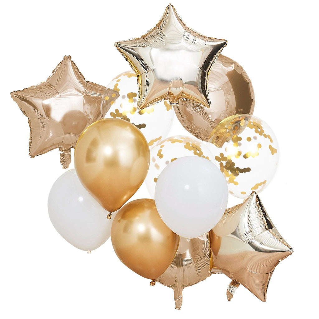 Metallic Gold Celebration Balloons Bundle | Party Supplies | The KeiCo