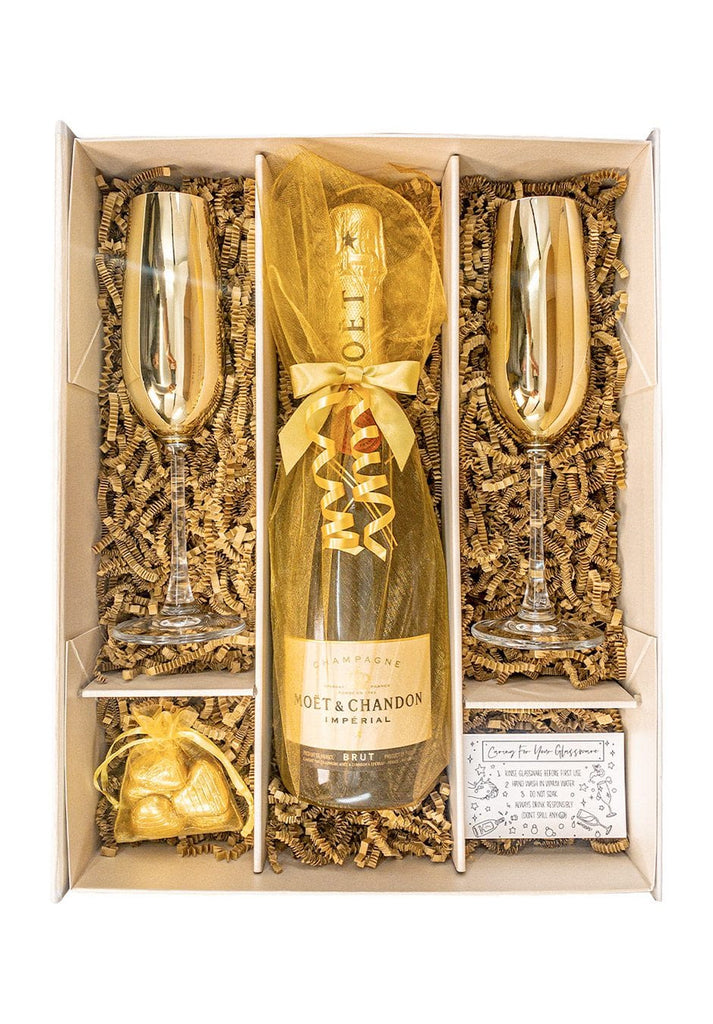 Gold Moet & Chandon | Champagne Gift Set | Anniversary Gifts | The KeiCo