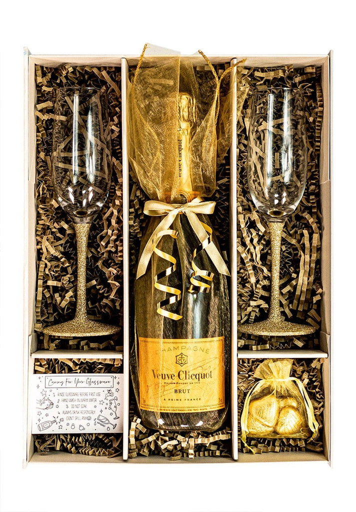 Golden Edition Veuve Clicquot 75cl Champagne Gift Set - The Keico