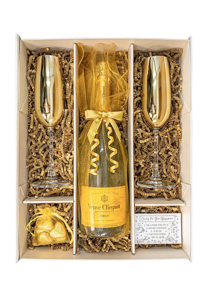 Golden Edition Veuve Clicquot 75cl Champagne Gift Set - The Keico