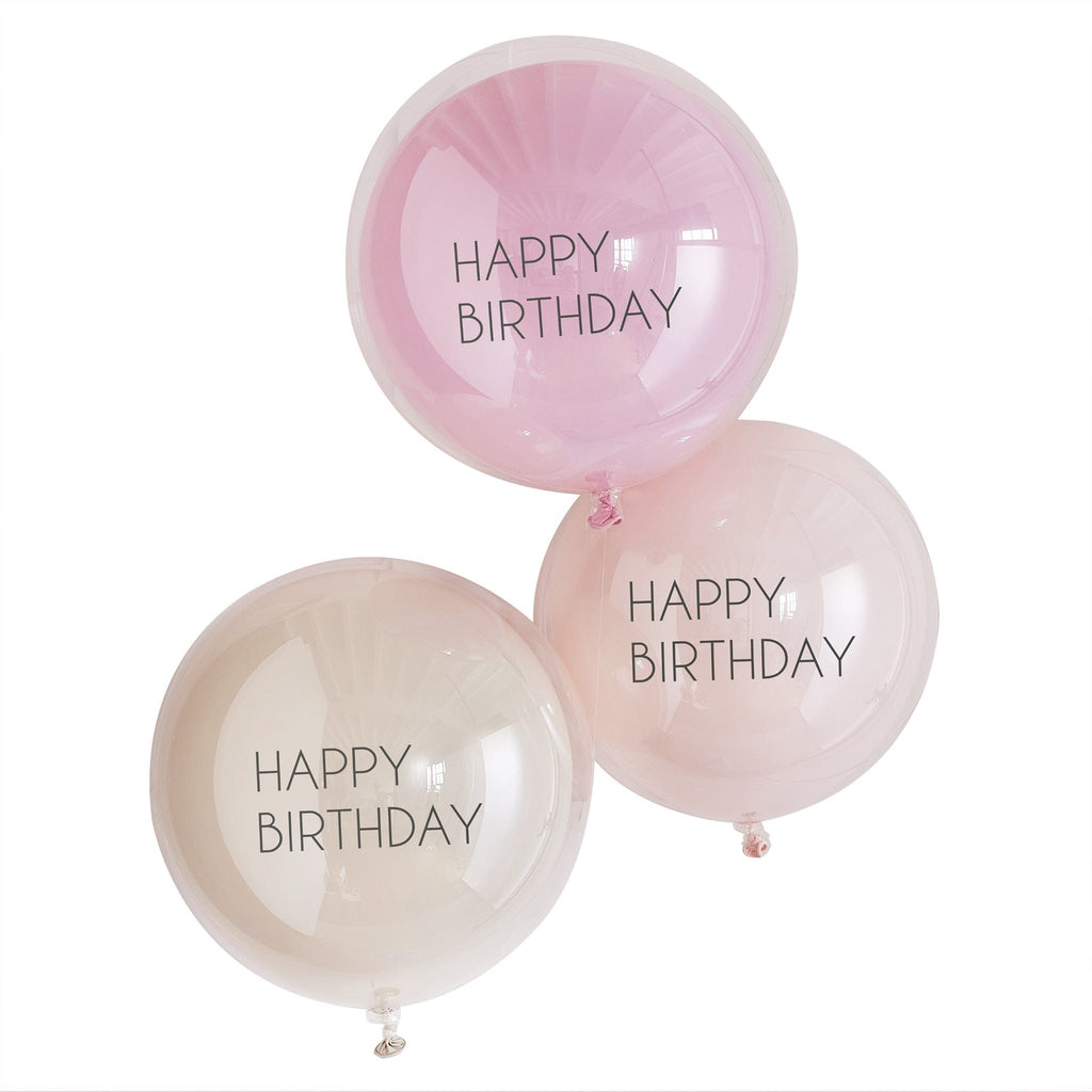 Pink Double Layered Happy Birthday Balloon Bundle | Birthday Gifts | The KeiCo