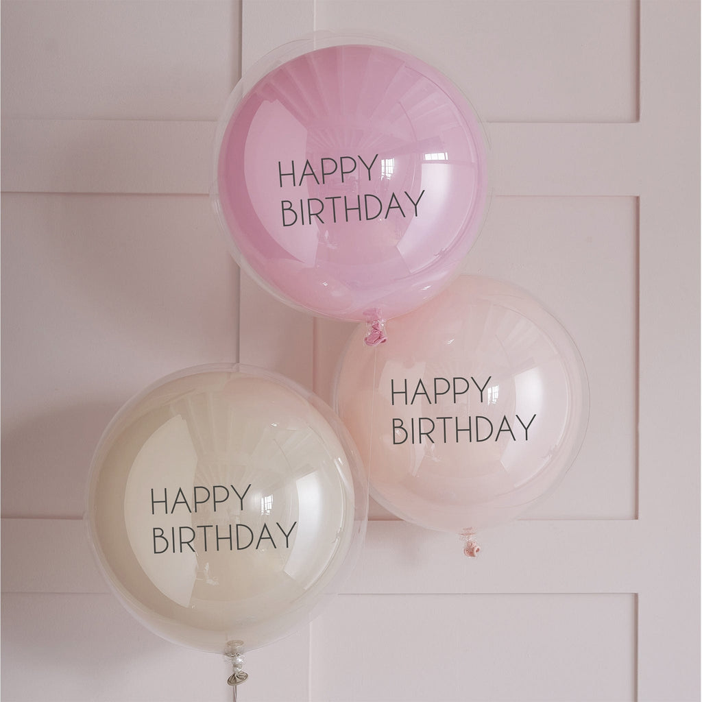 Pink Double Layered Happy Birthday Balloon Bundle | Birthday Gifts | The KeiCo