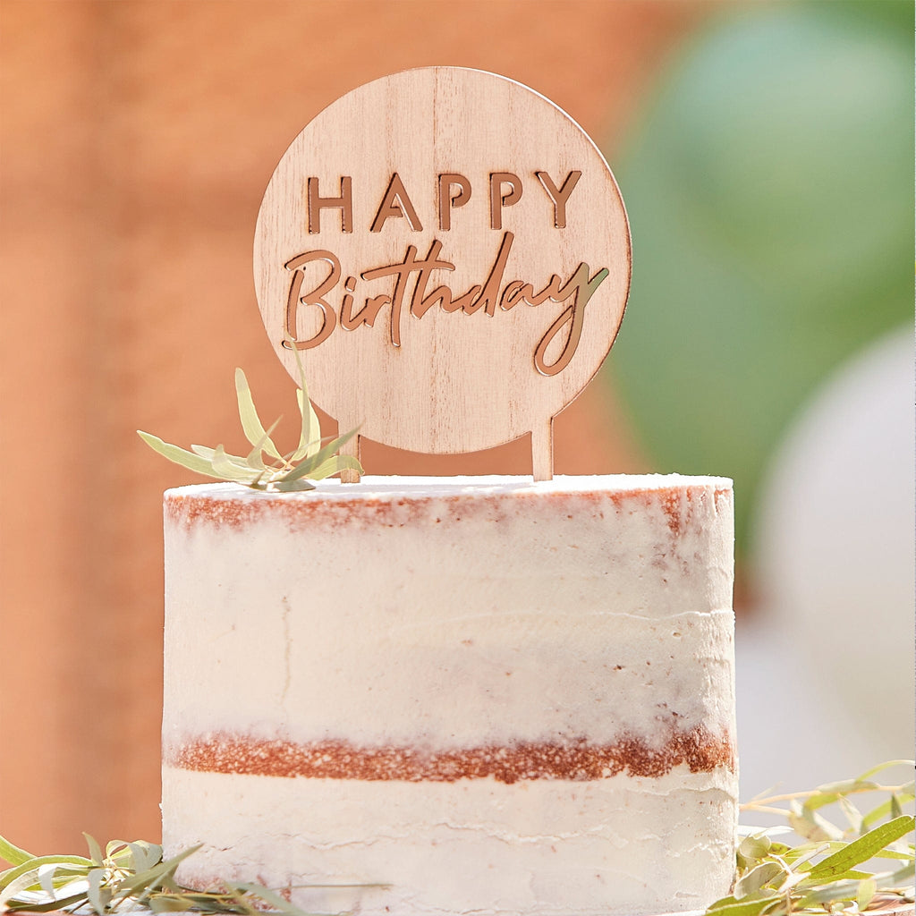 Wooden Happy Birthday Cake Topper | Birthday Gifts | The KeiCo