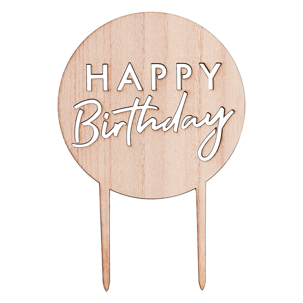 Wooden Happy Birthday Cake Topper | Birthday Gifts | The KeiCo