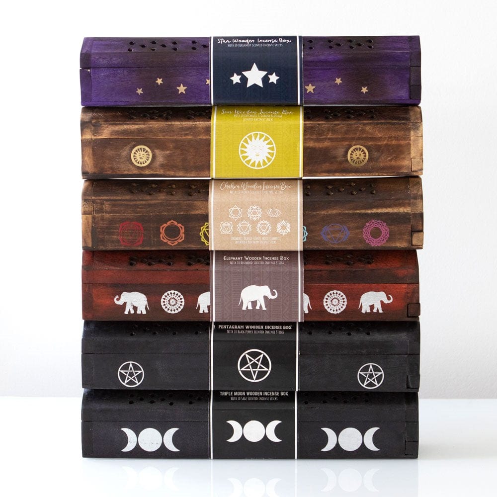 3 Moon's Sage Incense Wooden Gift Box Set - The Keico