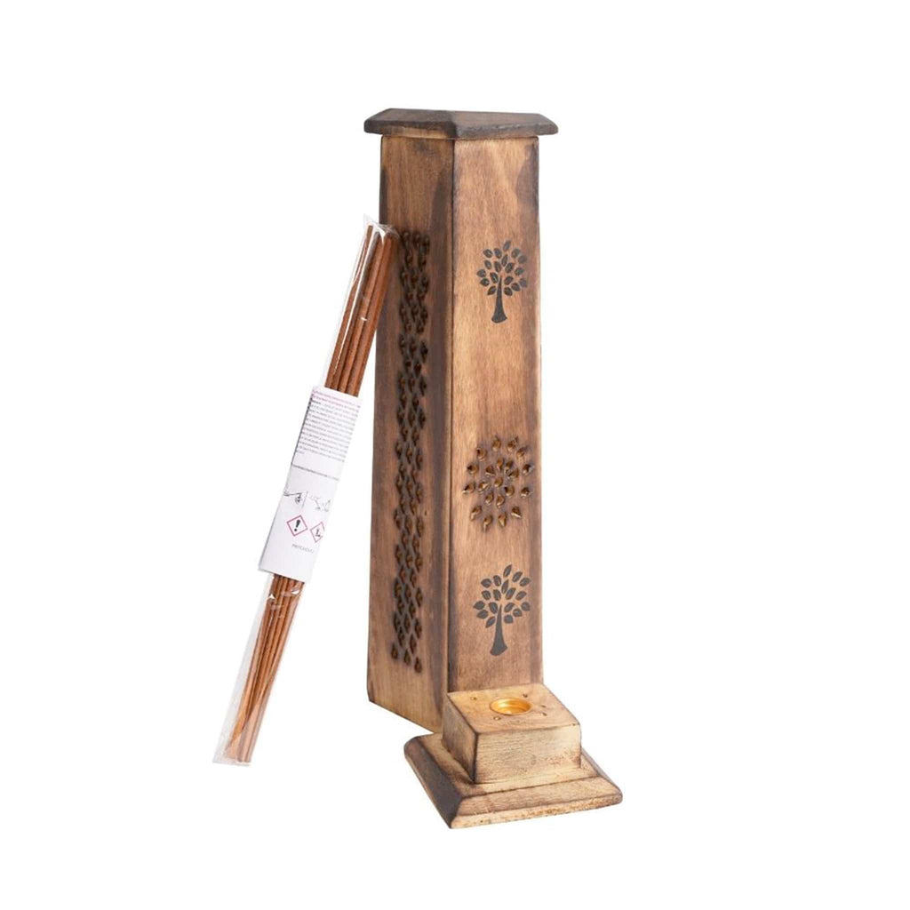 Mango Wood Tree of Life Incense Box - The Keico