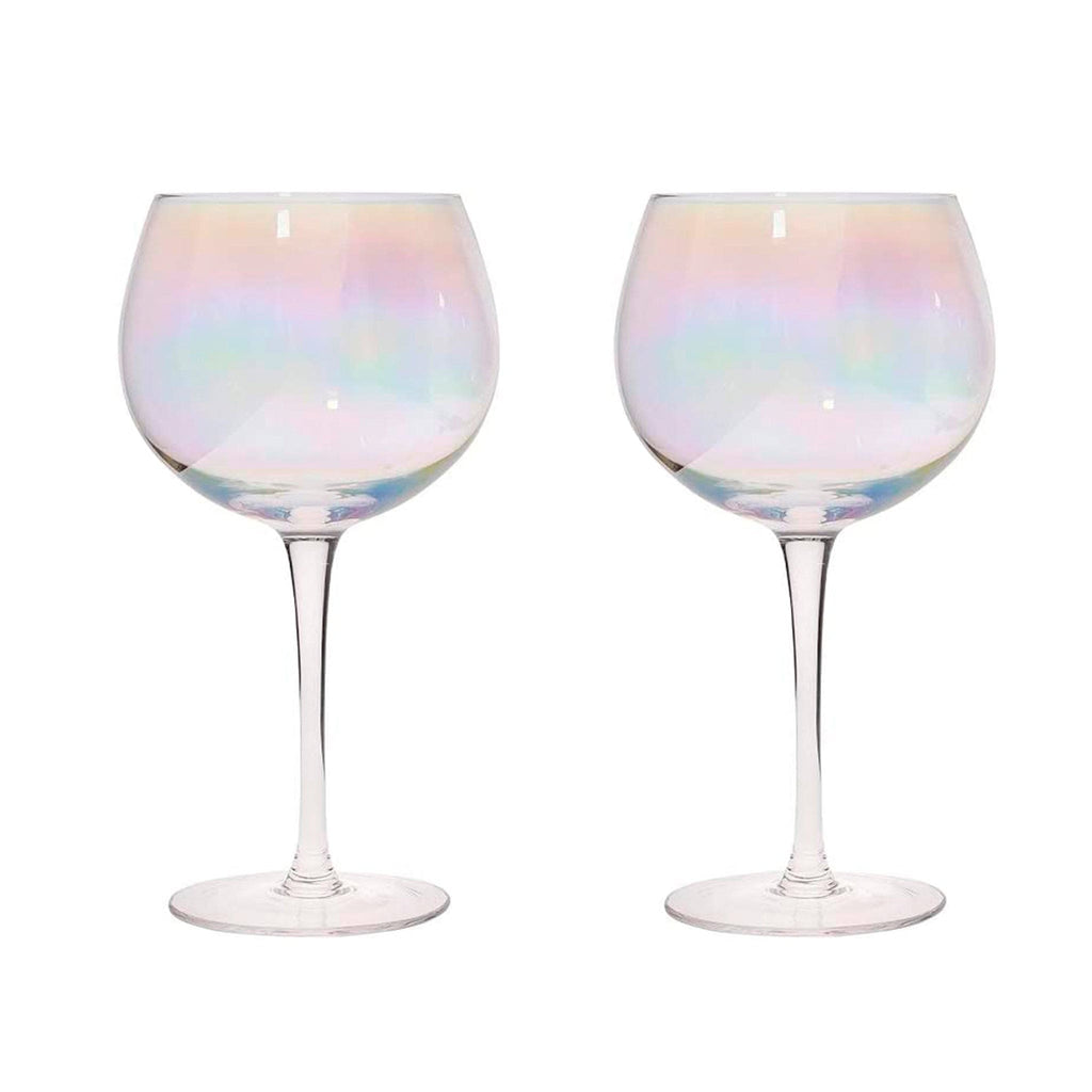 Set of 2 Sparkleware® Lustre - Rainbow Gin Balloon Glasses - The Keico