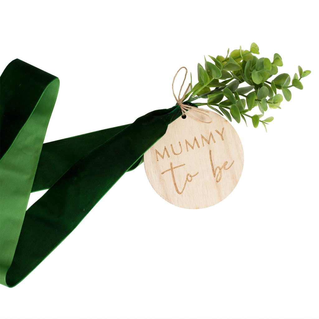 Mummy To Be Baby Shower Velvet Sash with Wooden Badge | Baby Gifts | The KeiCo