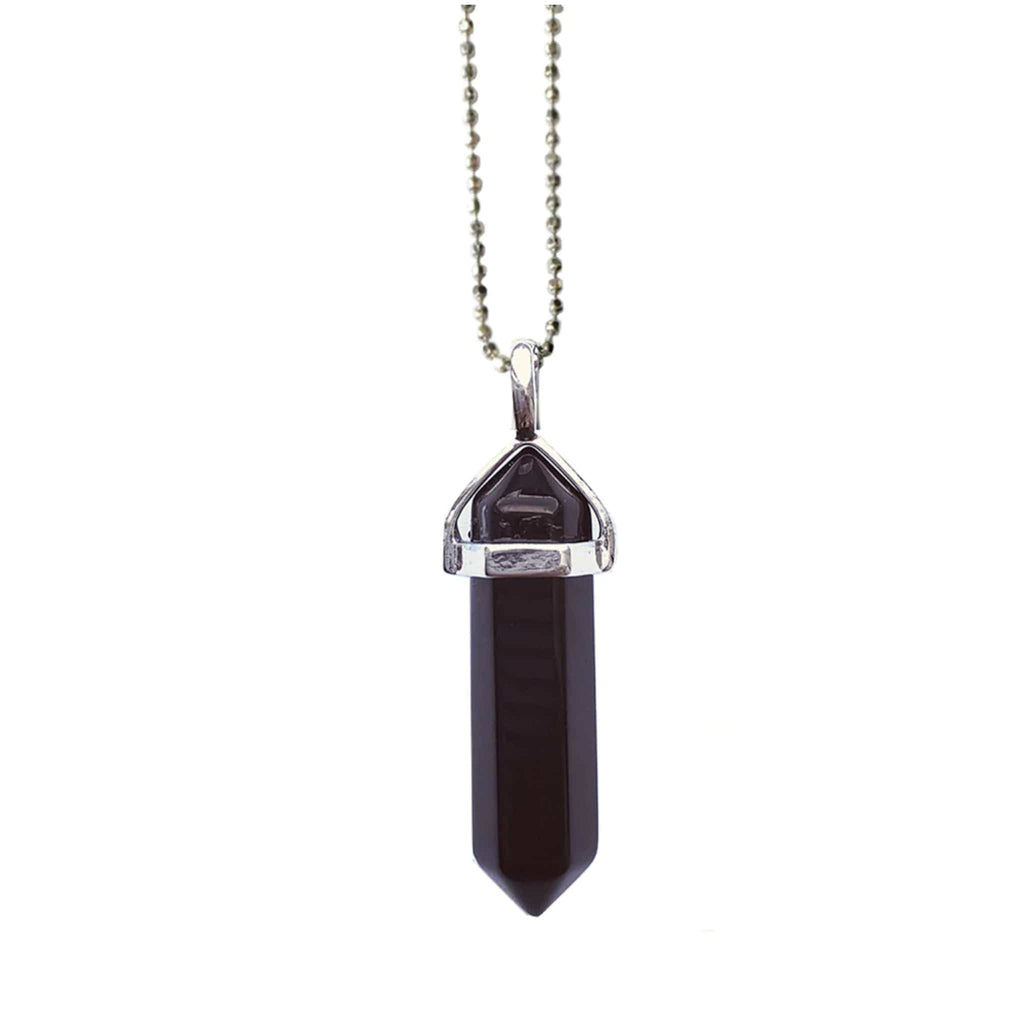 Onyx Tower Silver Plated Protection Necklace - The Keico