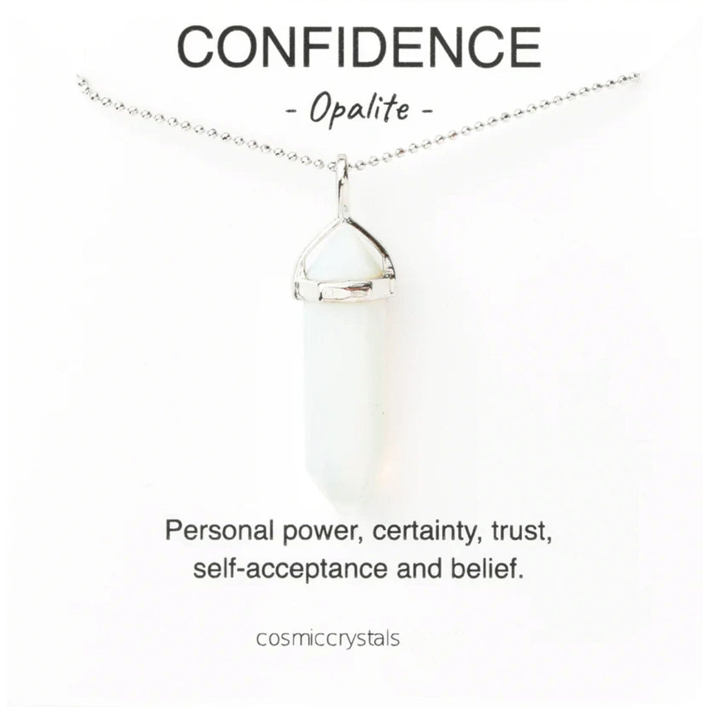 Opalite Tower Silver Plated Confidence Necklace - The Keico
