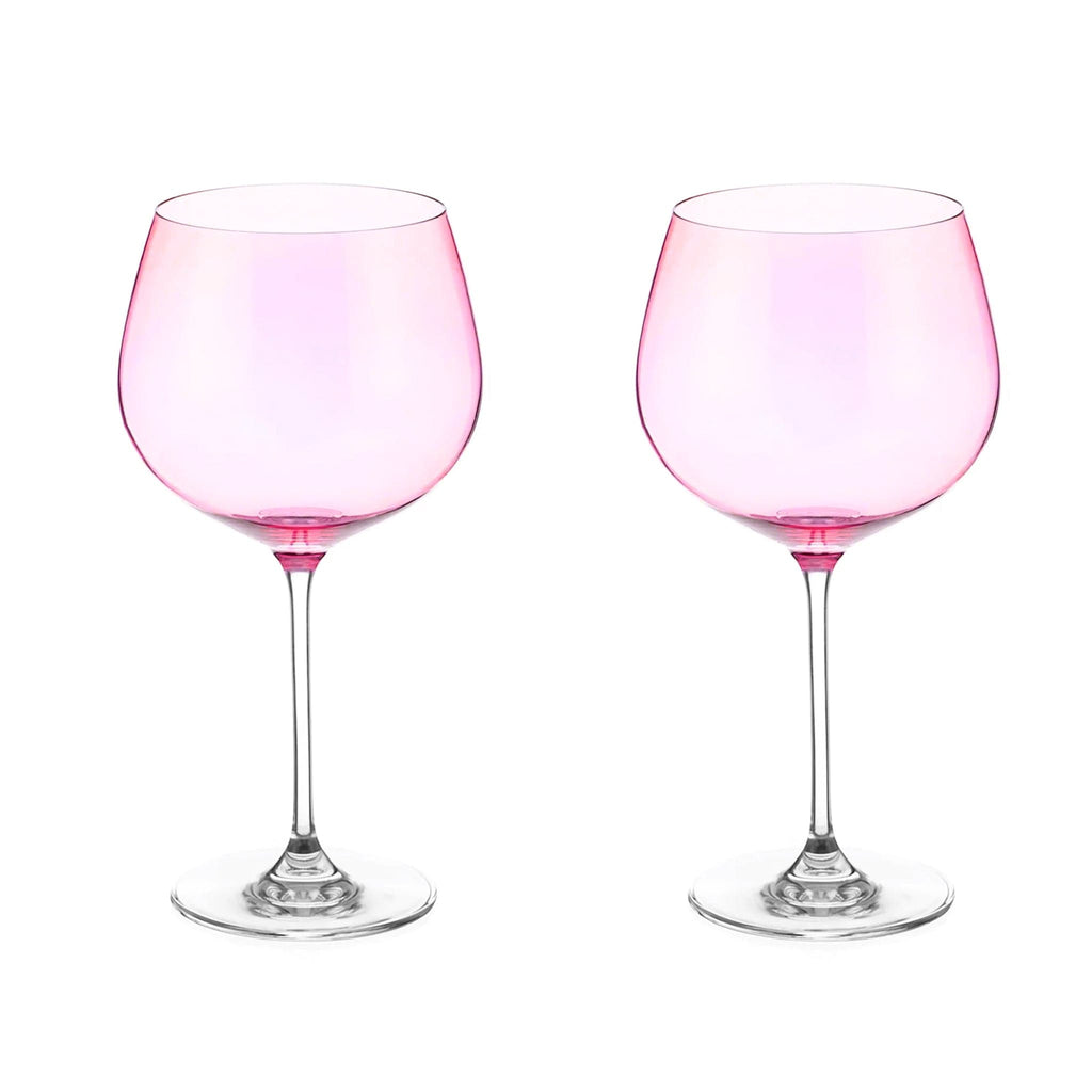 Set of 2 Sparkleware® Pink Balloon Gin Glasses - The Keico