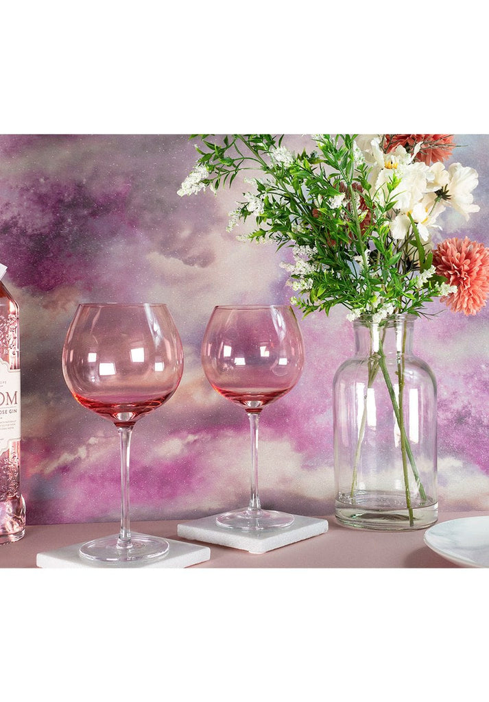 Set of 2 Sparkleware® Pink Balloon Gin Glasses - The Keico