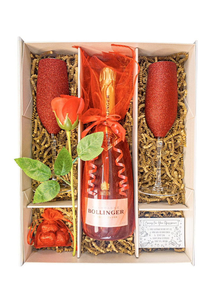 'The Romantic' Champagne Red Rose Gift Set - The Keico