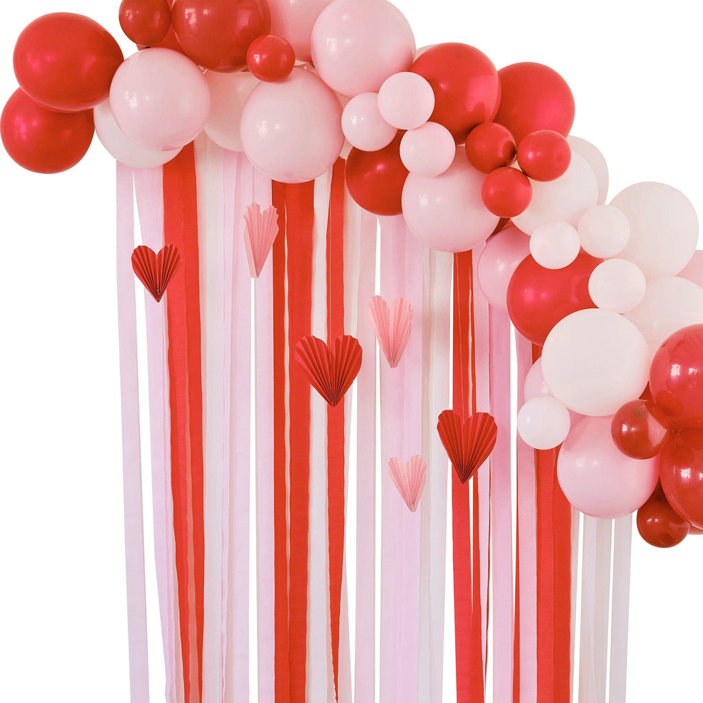 Red & Pink Themed Balloon Arch Party Backdrop Display Kit | | The KeiCo