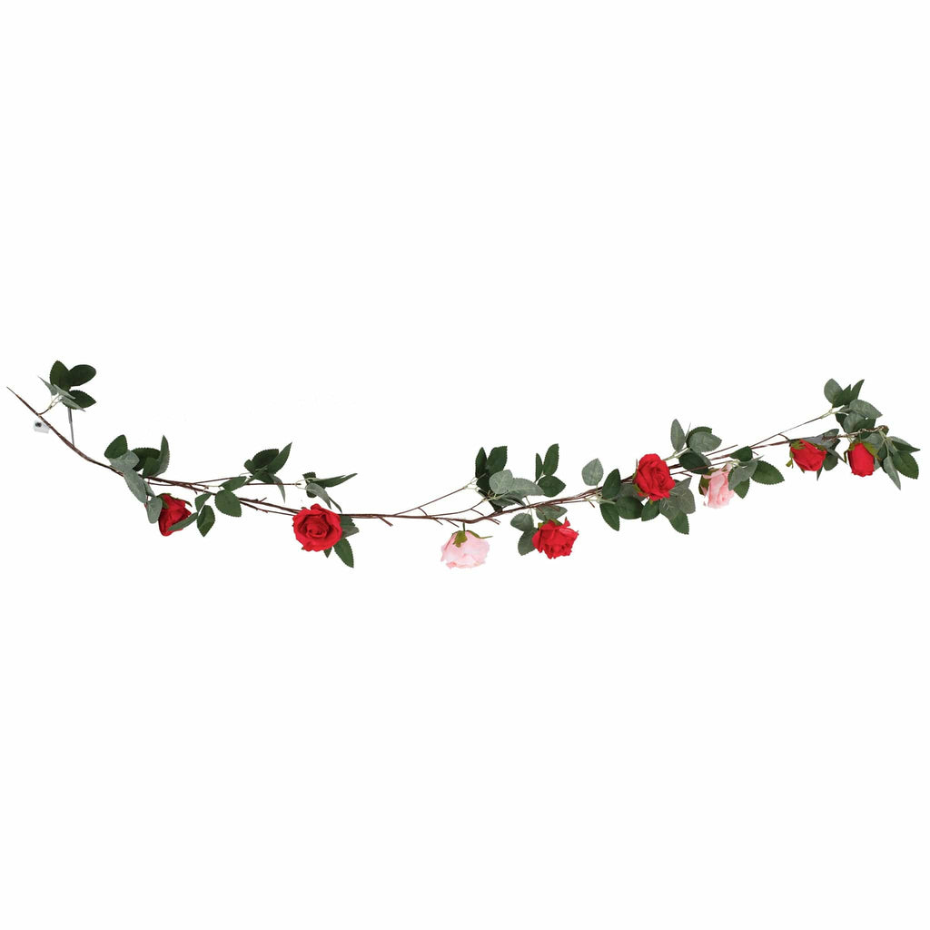 1.8 Meters of Artificial Rose Garland with String Lights – Your Essential Romantic Decorative Accessory 