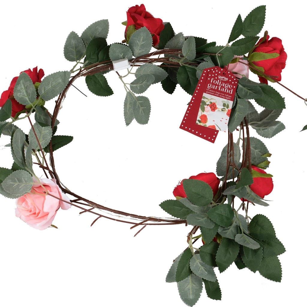 Elegant Rose Garland with Radiant Lights, Enhancing Romantic Atmosphere – Perfect for Special Occasions.