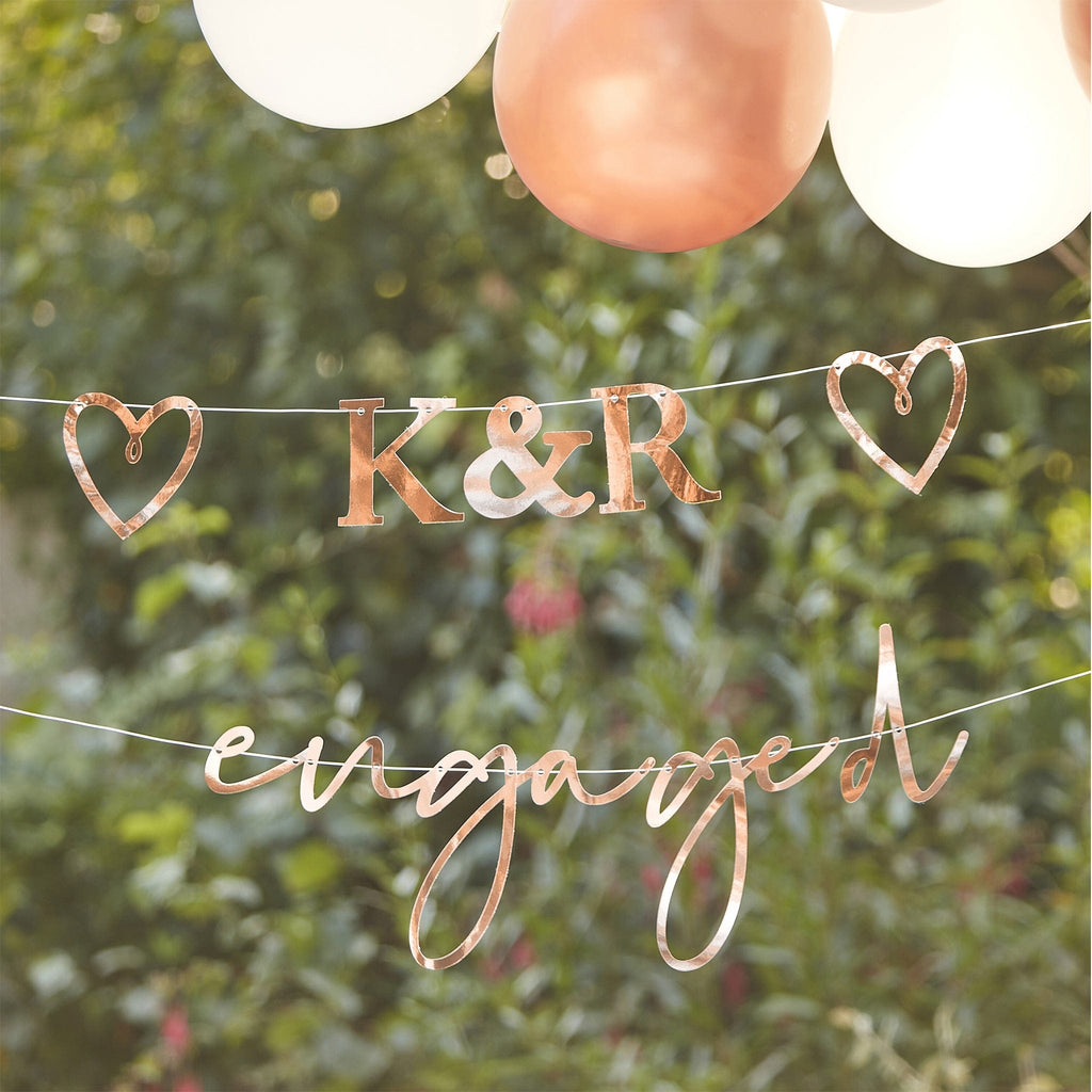 Customisable Rose Gold Engaged Bunting | Engagement Gifts | The KeiCo