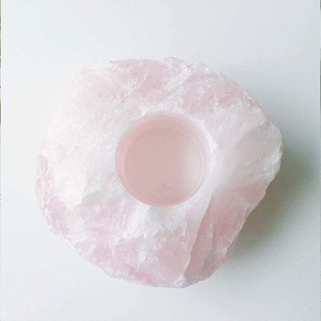 Crystal Tealight Holder - Rose Quartz - The Keico