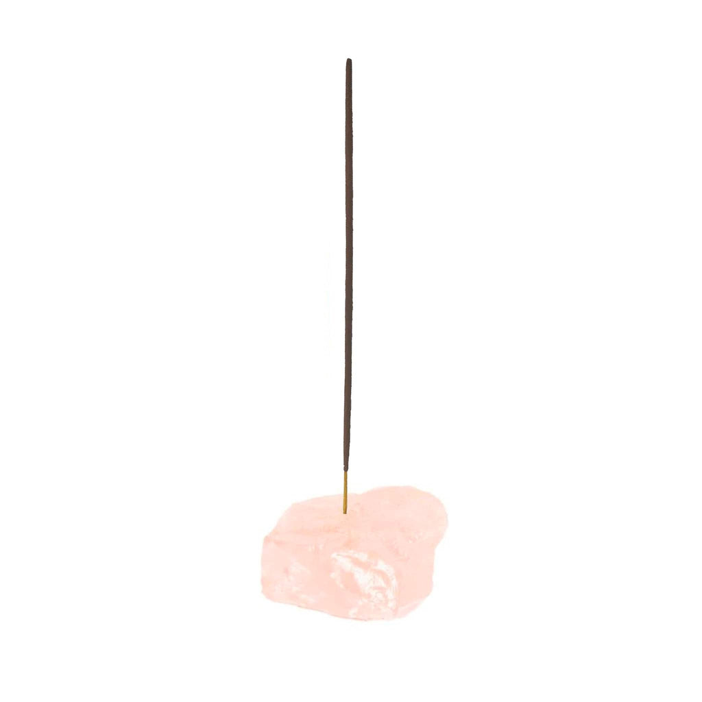 Rose Quartz Crystal Incense Stick Holder - The Keico