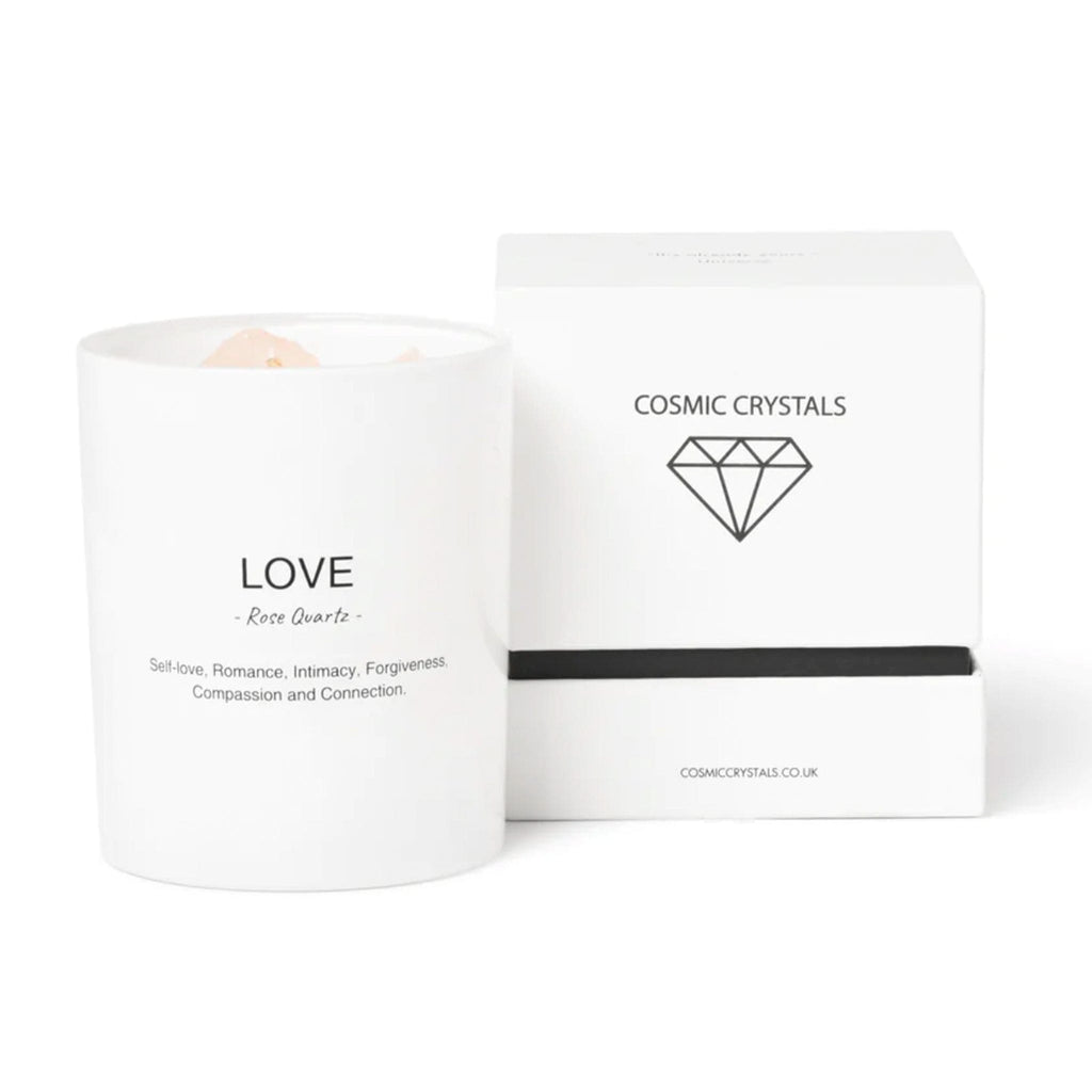 Rose Quartz Crystal Candle - Love - The Keico