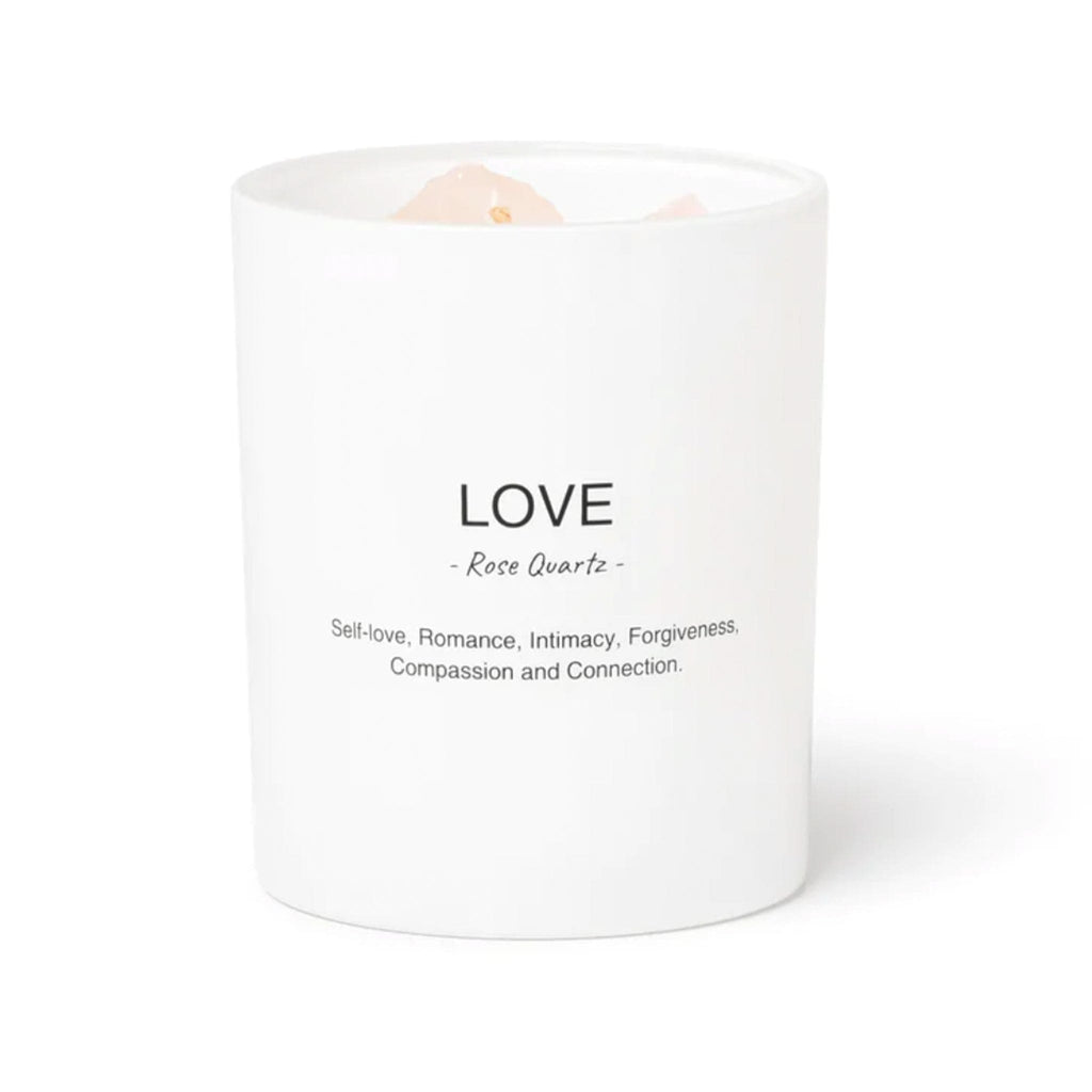 Rose Quartz Crystal Candle - Love - The Keico