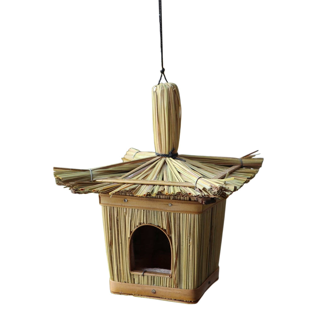 Natural Handmade Balinese Seagrass Bird Box - Square - The Keico