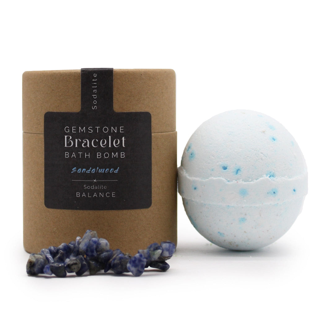 Sodalite Crystal Bracelet Bath Bomb - Sandalwood & Sea Salt - The Keico