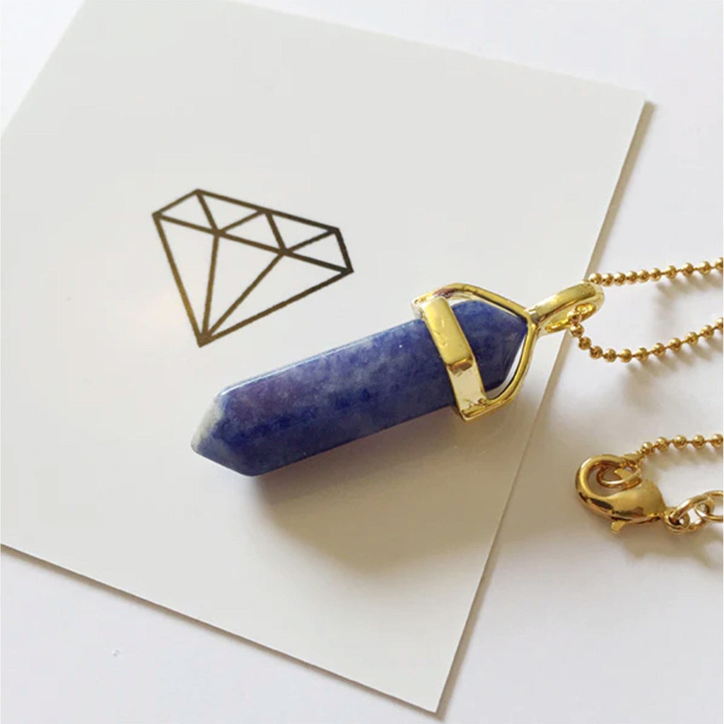 Sodalite Tower Gold Plated Creativity Necklace - The Keico