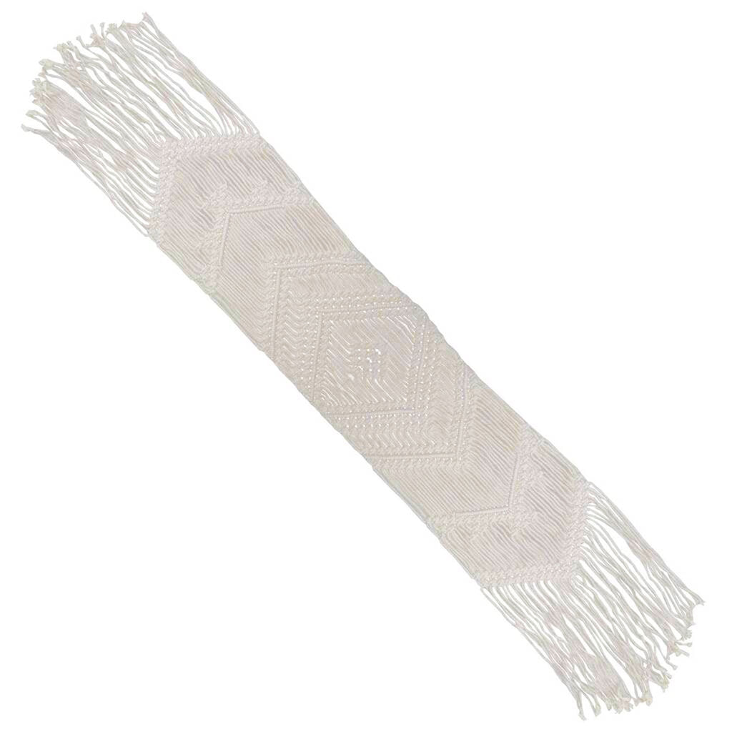 White Macrame Boho Table Runner | Home Decor | The KeiCo