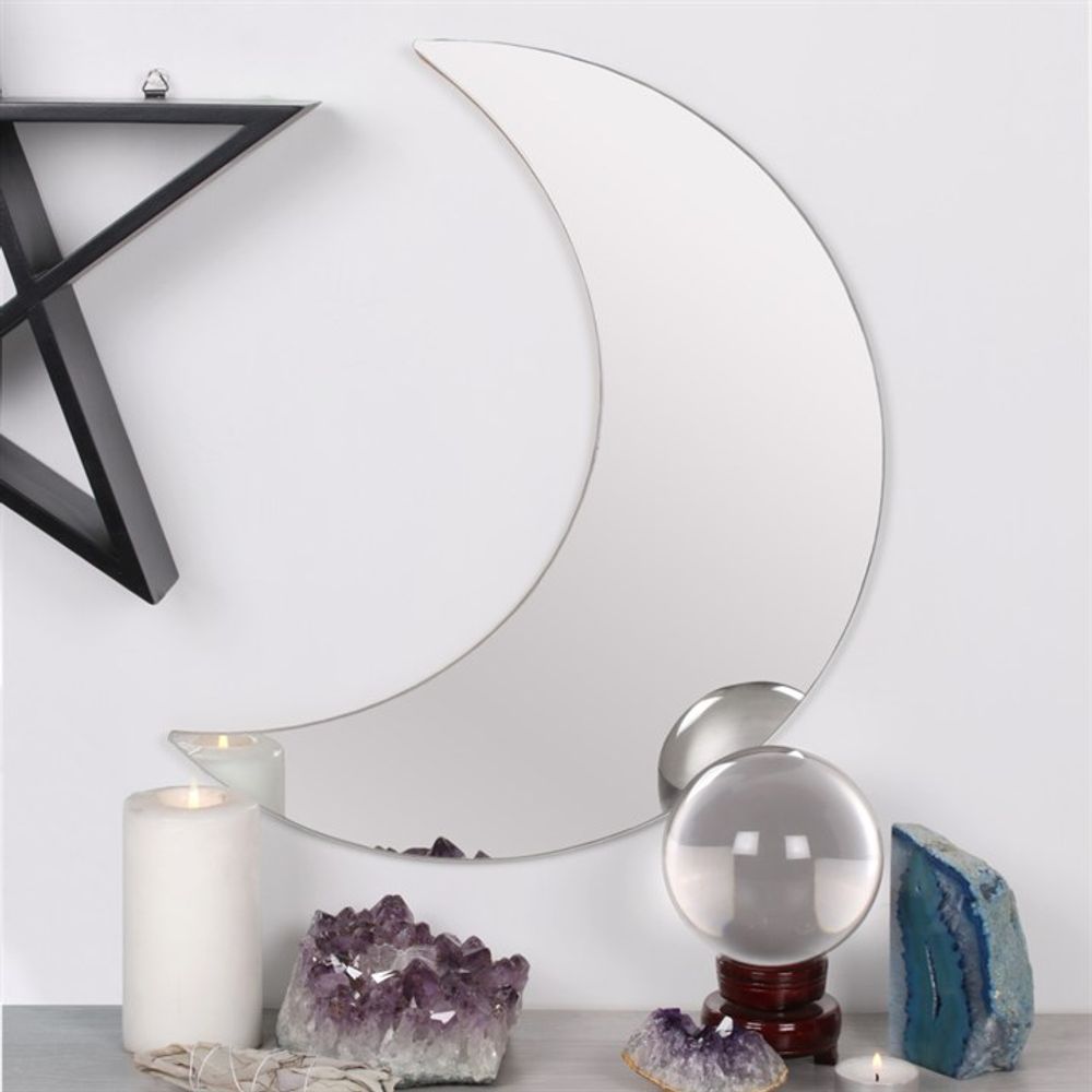 KeiCo's Crescent Moon Glass Mirror, a symbol of new beginnings and celestial beauty