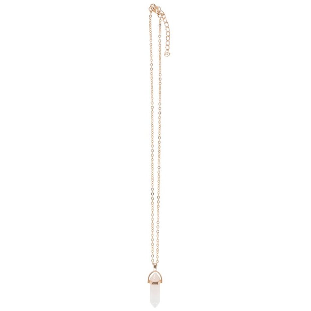 Elegant Clear Quartz pendant necklace displayed on KeiCo white background.
