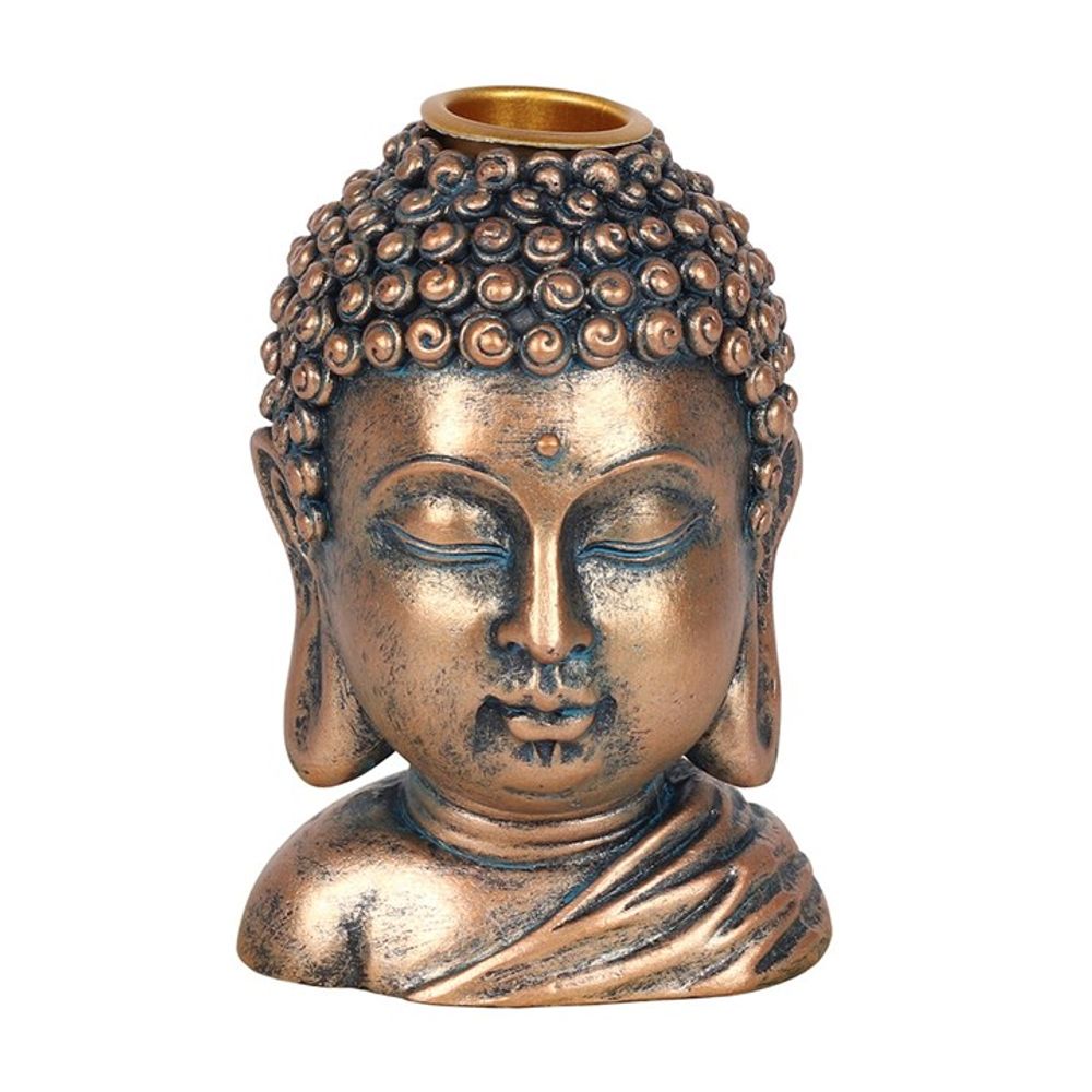 Side view of the Bronze Buddha Burner, showcasing its detailed craftsmanship and elegance.