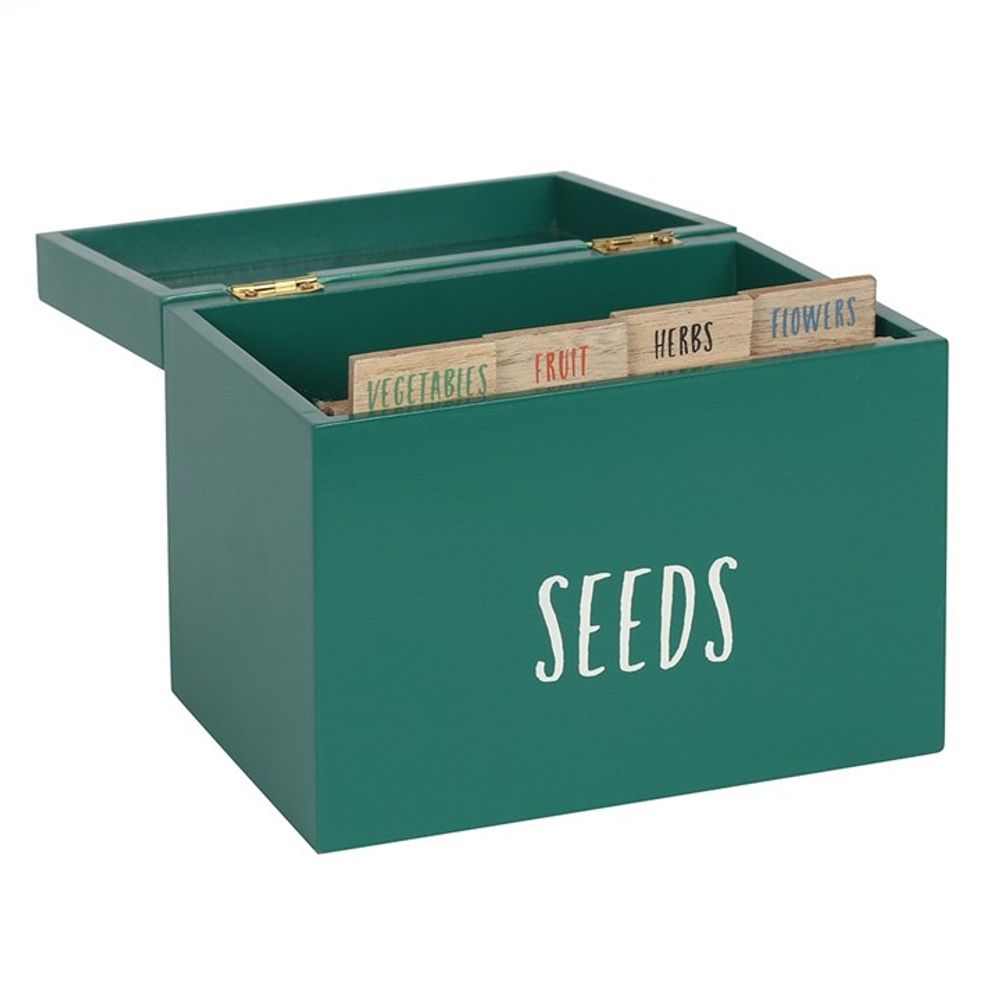 The Avid Gardeners Seed Storage Box with sturdy construction and handy dividers.